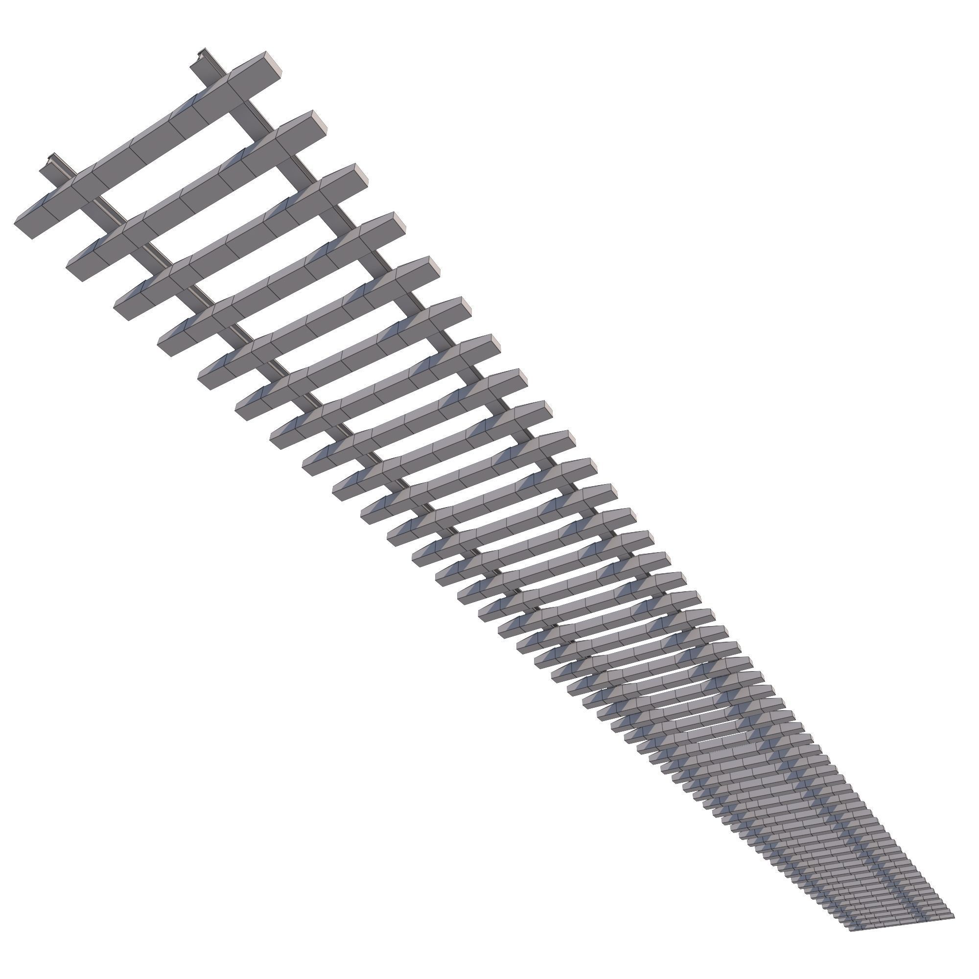 Railway Rails Low-poly 3D model_7