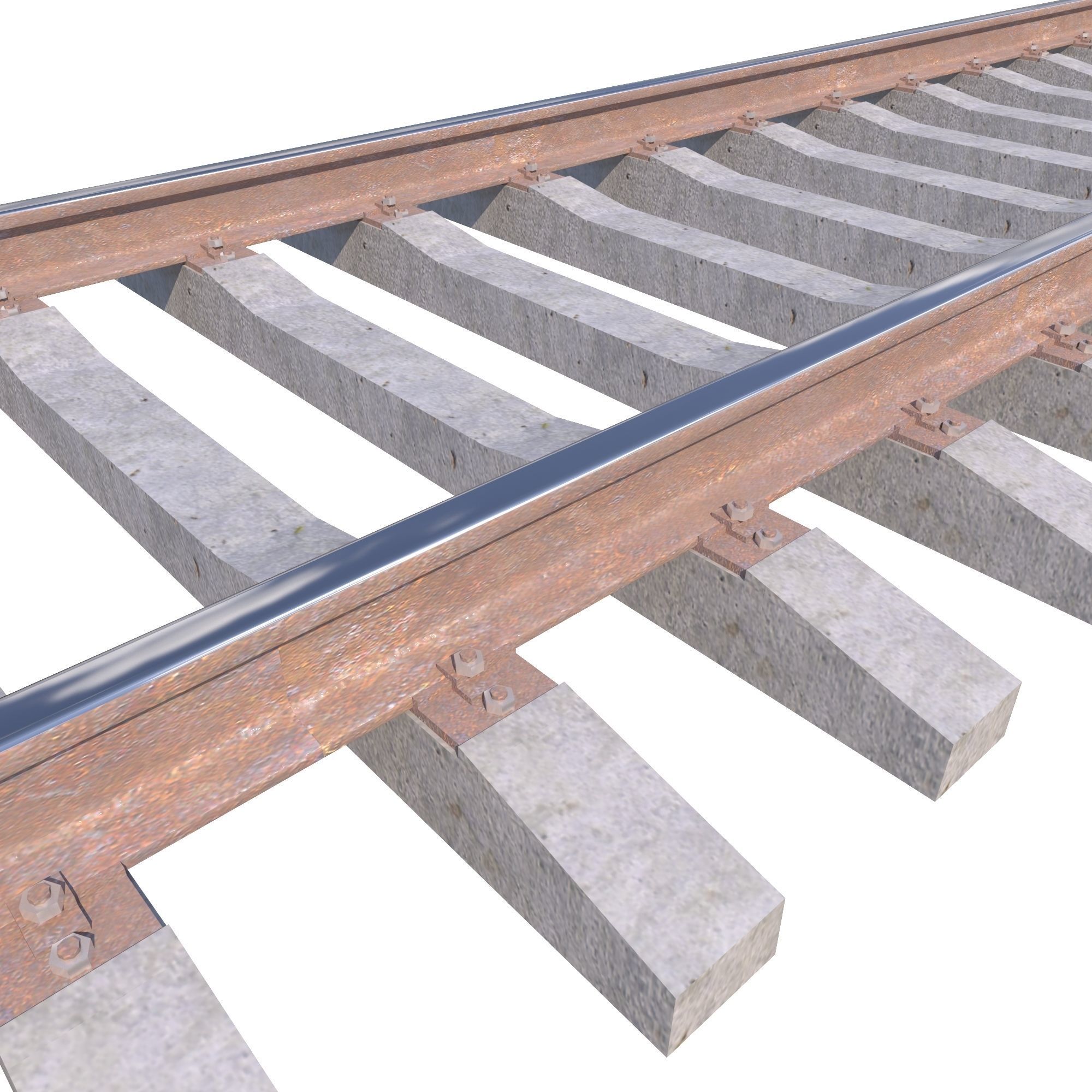 Railway Rails Low-poly 3D model_3