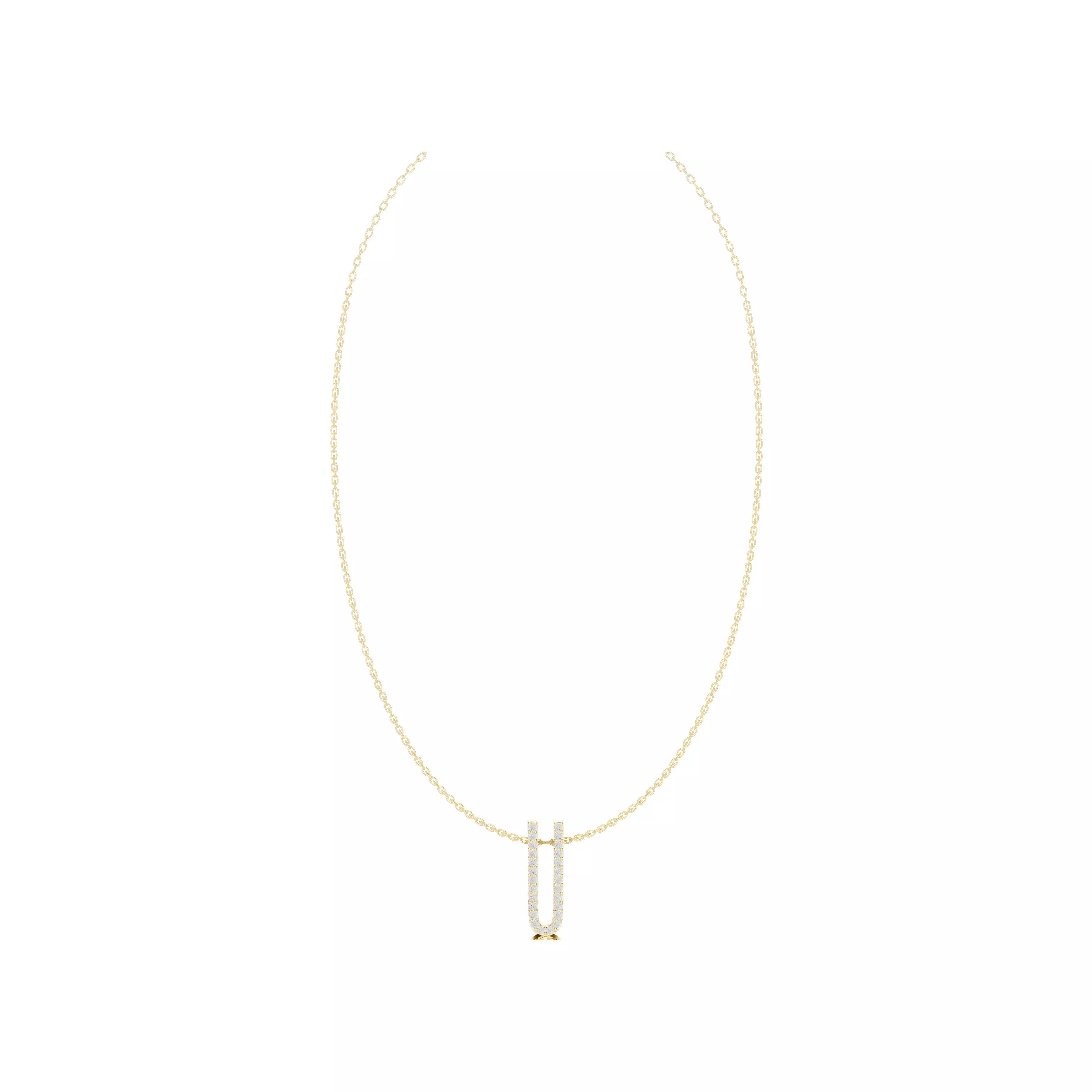 Modern Geometric Diamond Pendant Chain Necklace CAD 3D print model