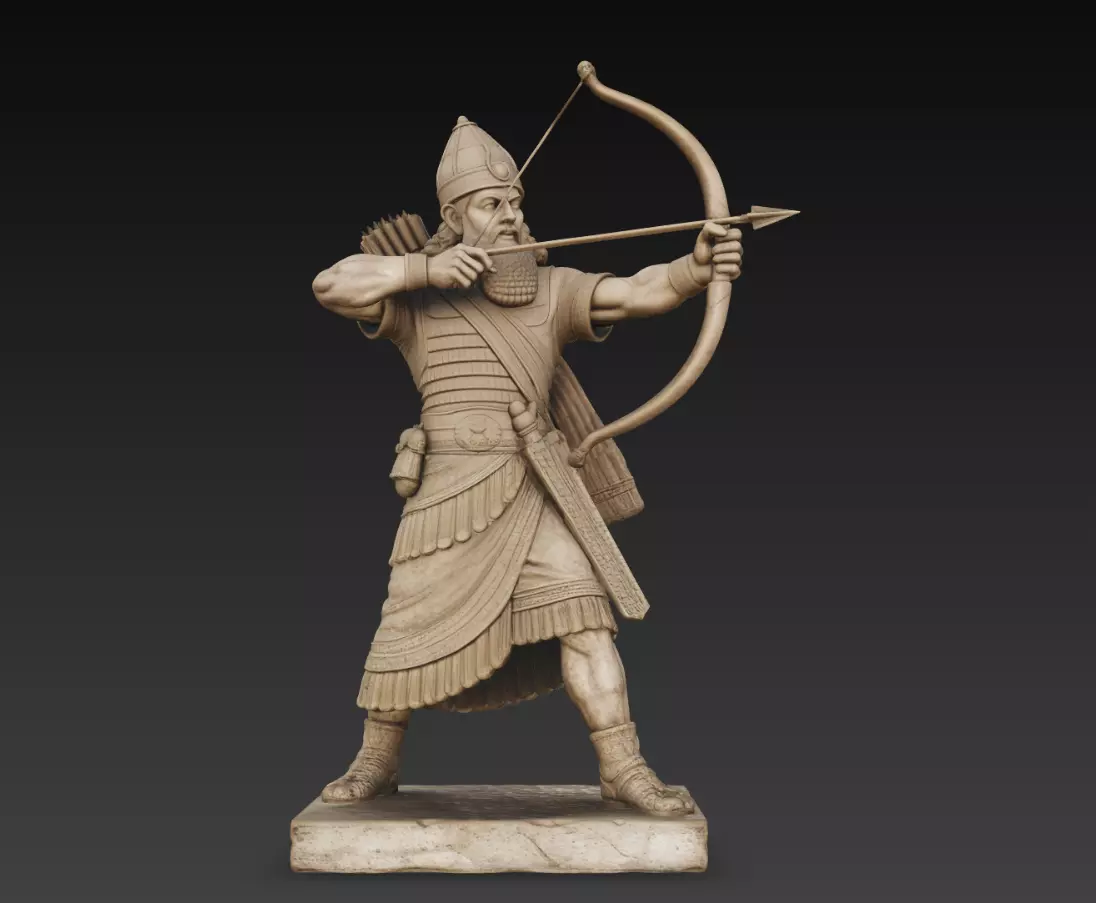 Ancient Archer Warrior Statue Historical Sculpture 3D Model 3D print model