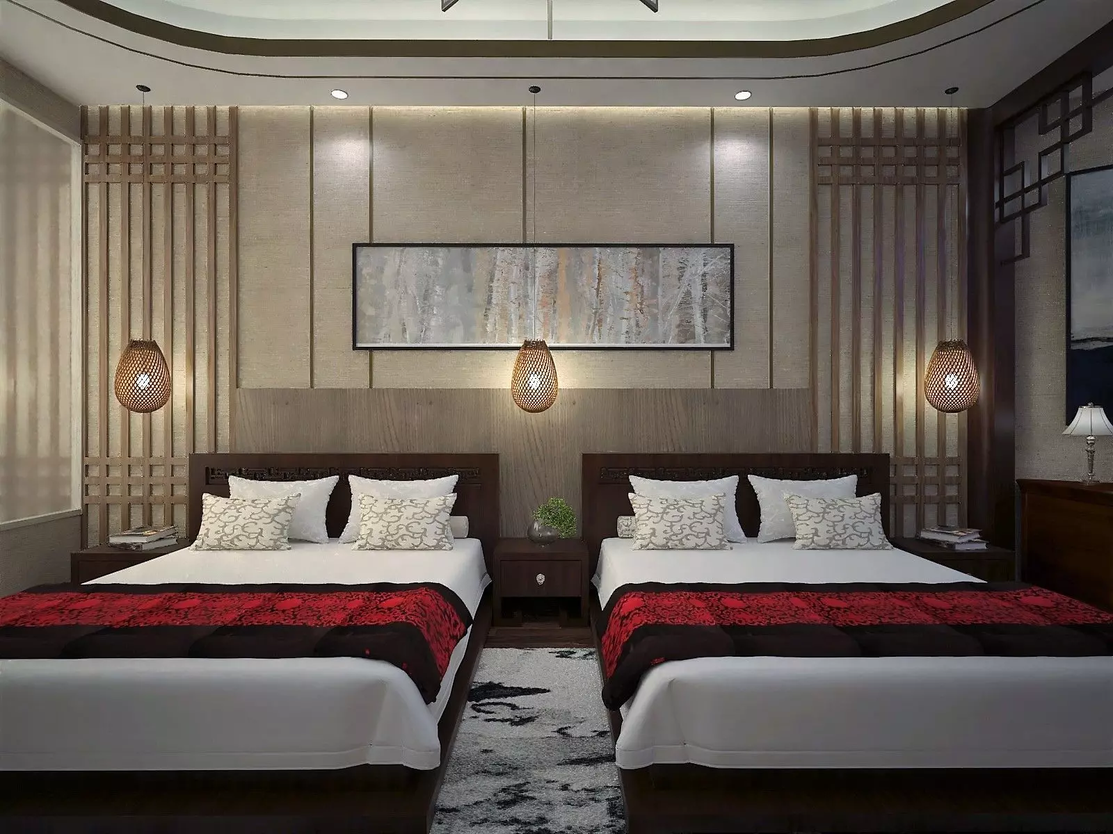 Hotel Twin Room 3D model
