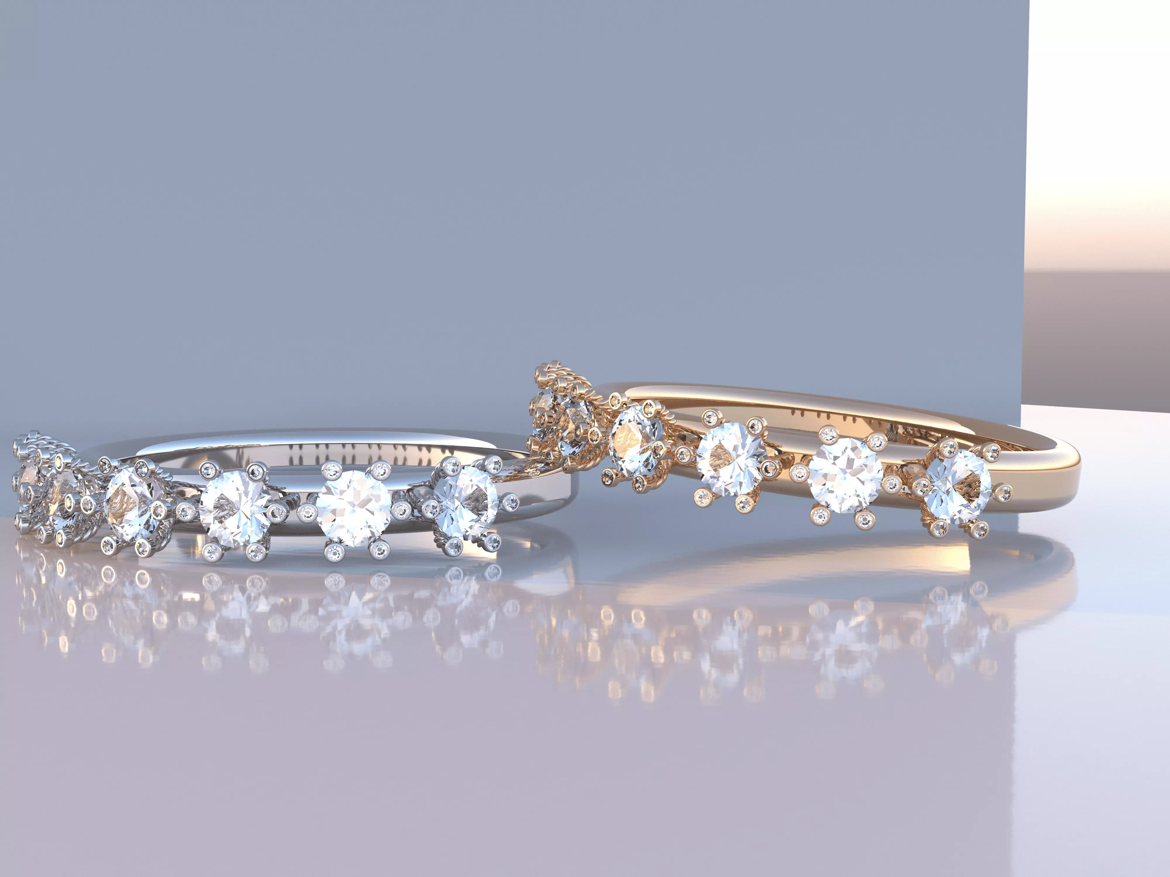 Classic Braided Ring with Accent Stones 3D print model