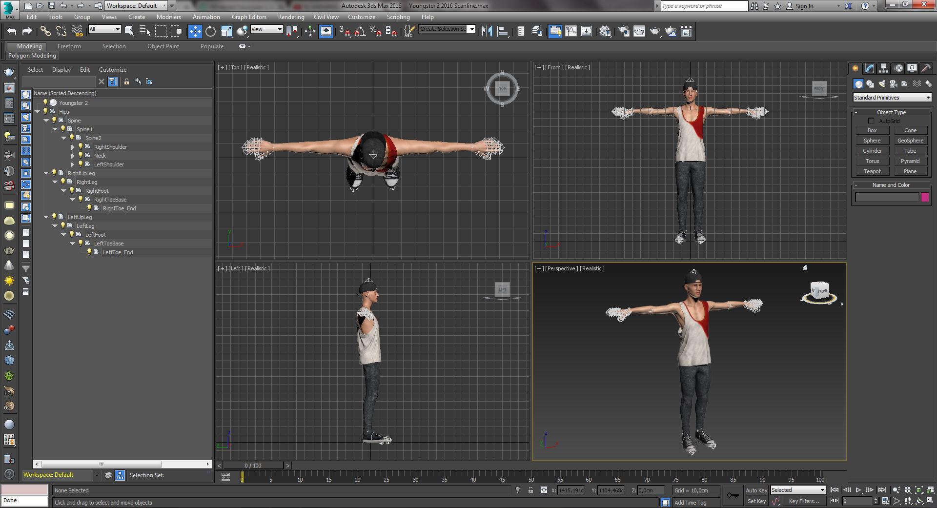 Youngster 2 man in tank top and sneakers 3D model_10