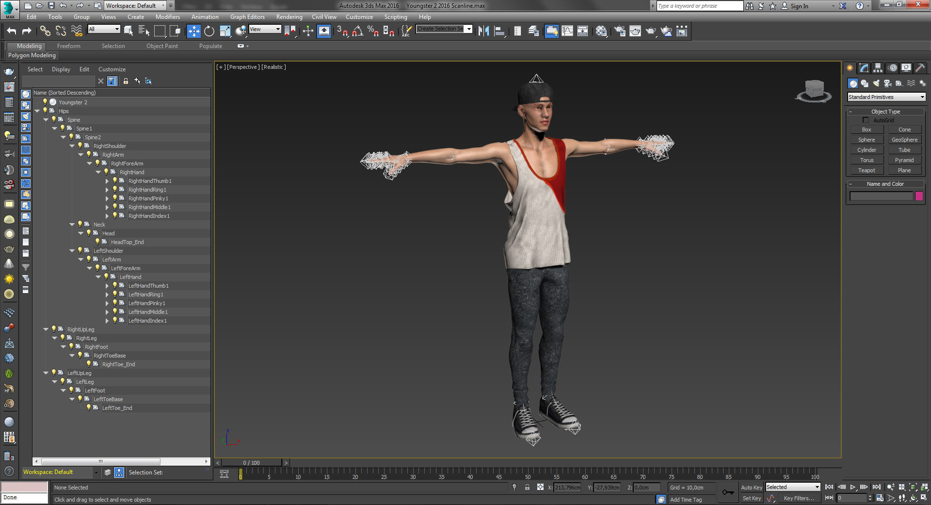 Youngster 2 man in tank top and sneakers 3D model_9