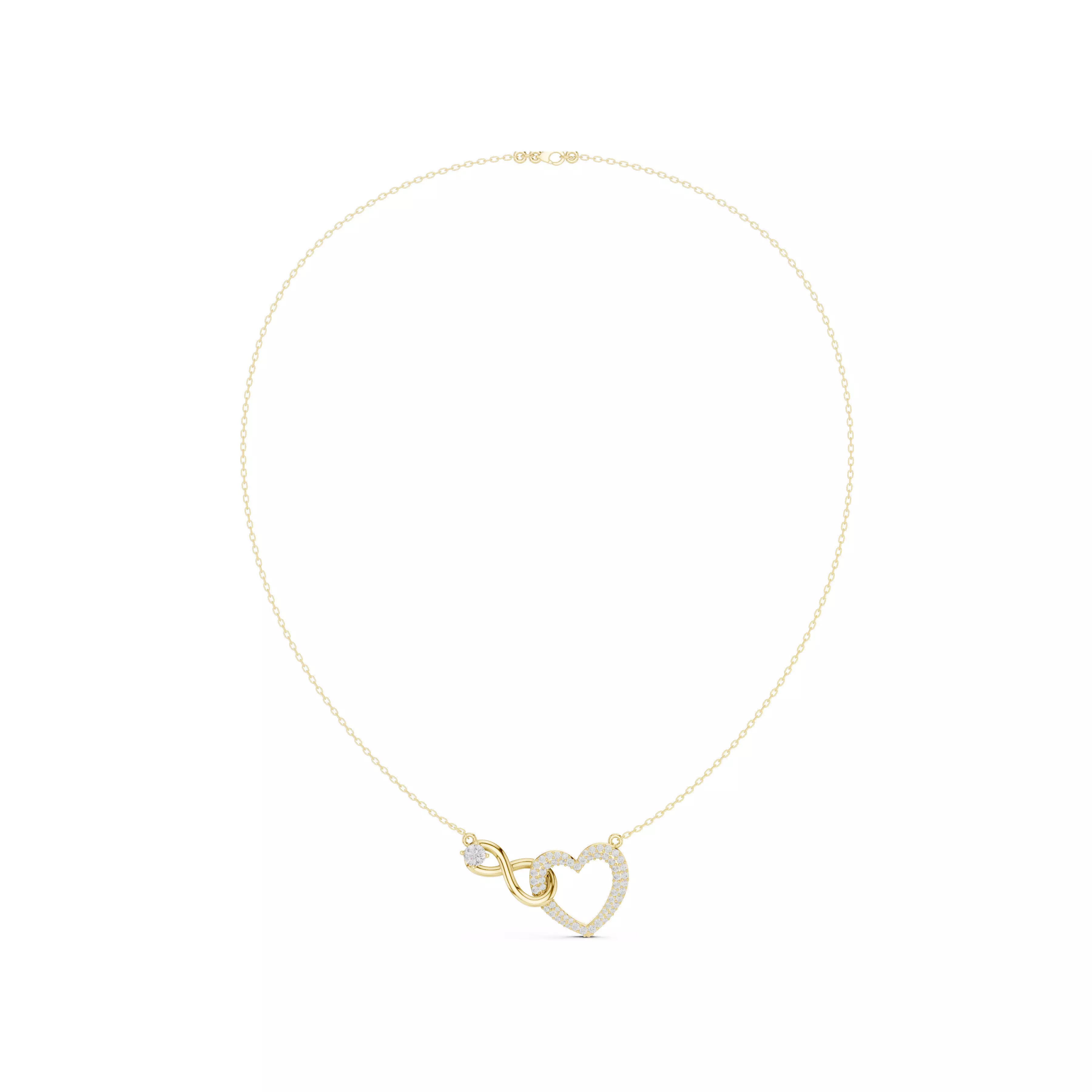 Luxury Diamond Heart Infinity Love Pendant Necklace CAD 3D print model