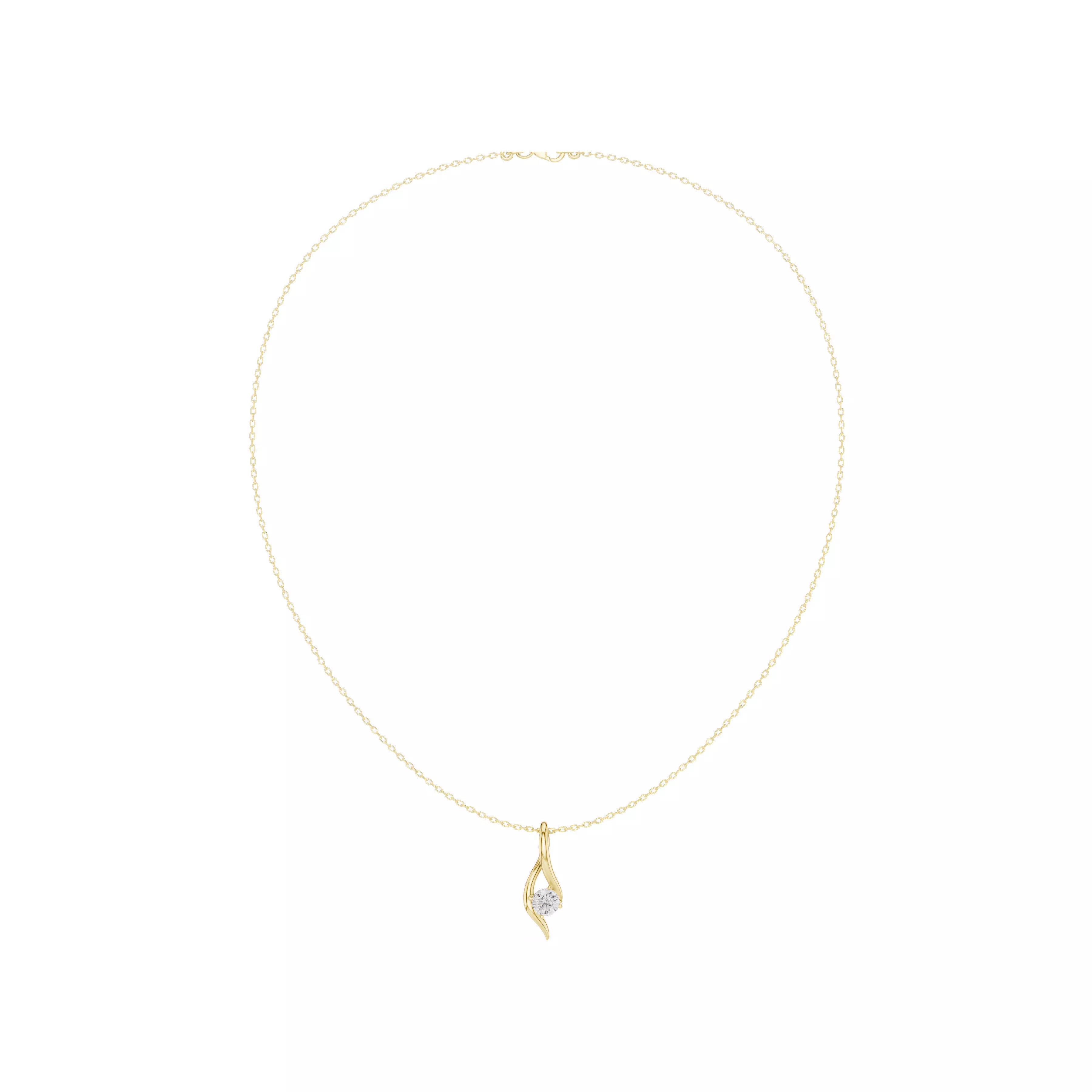 Minimal Twist Drop Diamond Chain Pendant Necklace CAD 3D print model
