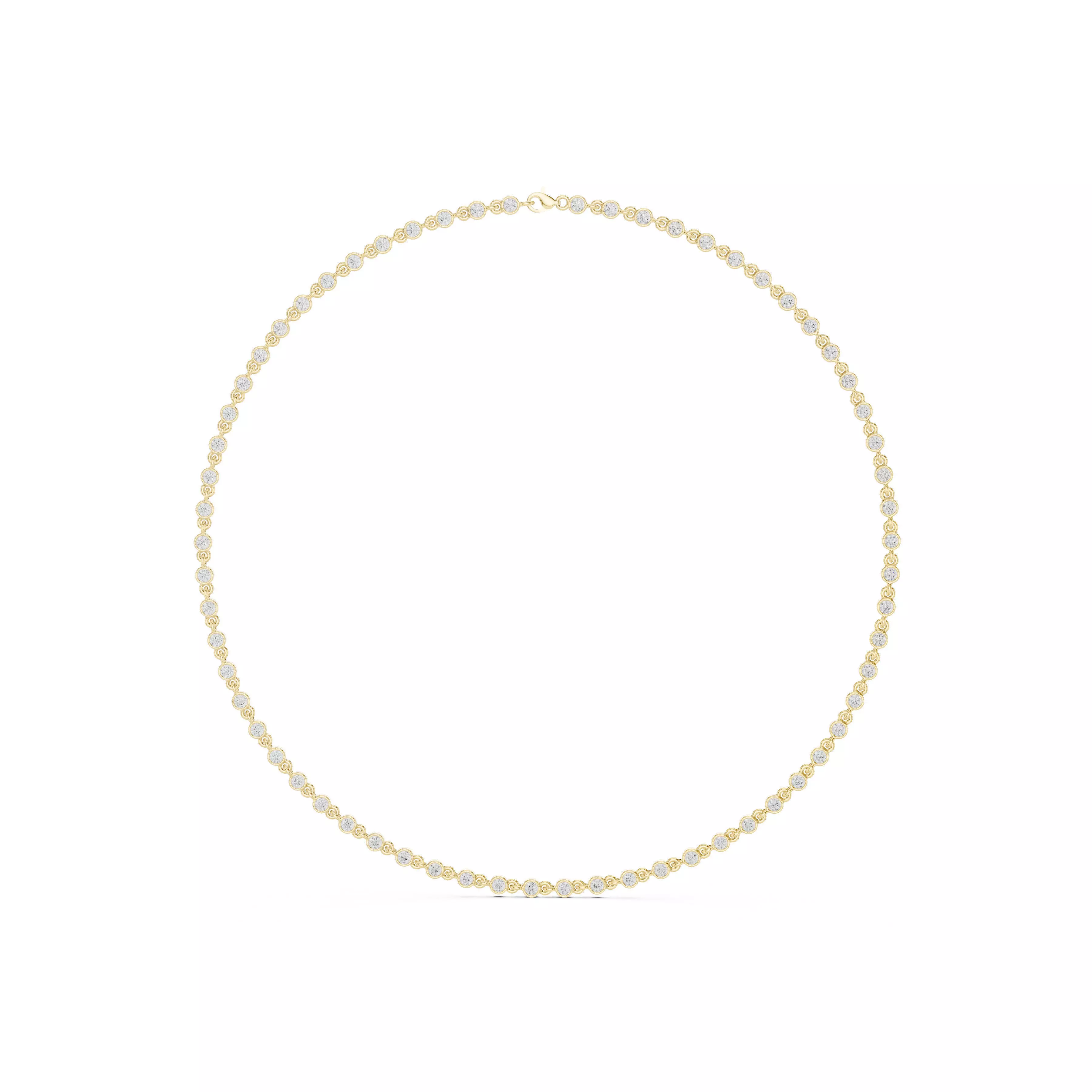 Modern Round Diamond Full Eternity Bezel Set Tennis Necklace CAD 3D print model