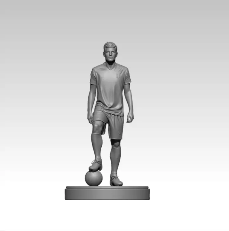 Mario Gomez 3D Figure - Football Player Figurine with Ball Pose 3D print model