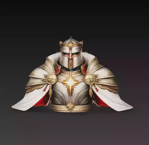 Royal Crusader Knight Bust Elite Holy Armor Templar
