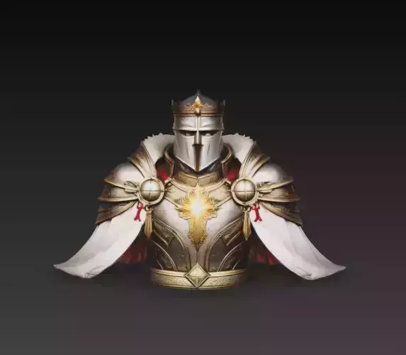 Templar Crusader Knight Bust Holy Armor Warrior Sculpture
