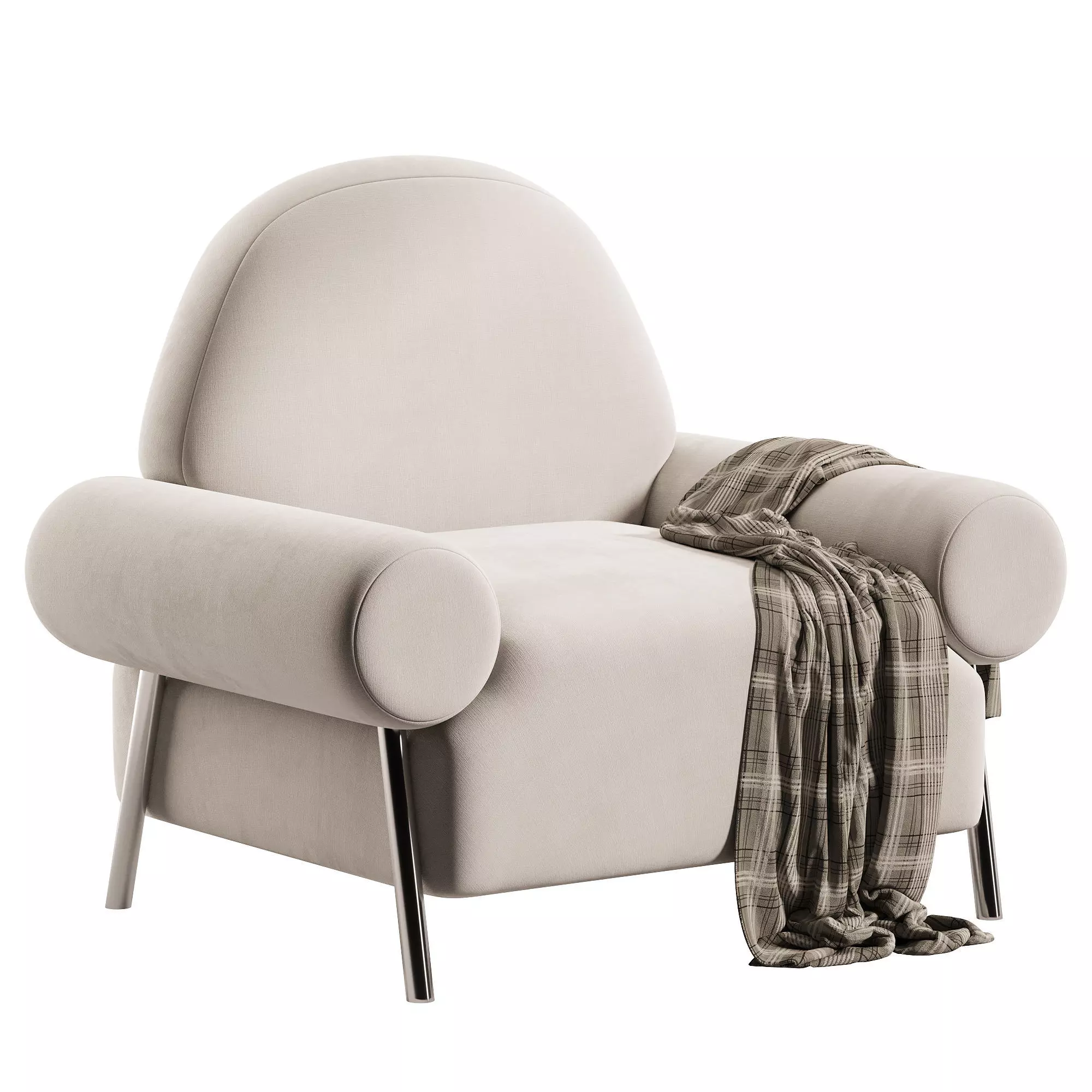 Sepia Accent Chair Low-poly 3D model