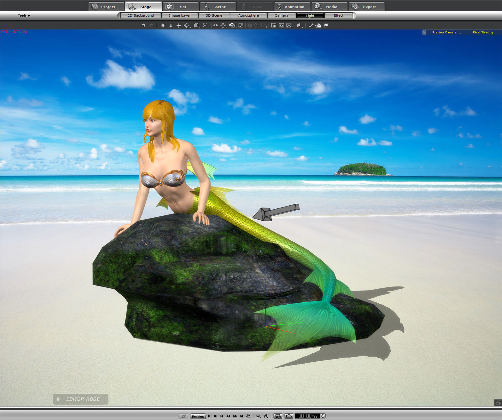 3Dfoin - Mermaid  Low-poly 3D model_2