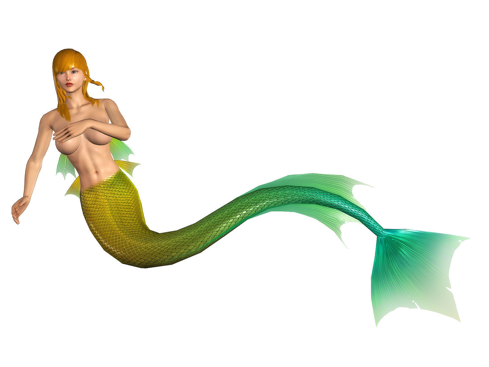 3Dfoin - Mermaid  Low-poly 3D model_6
