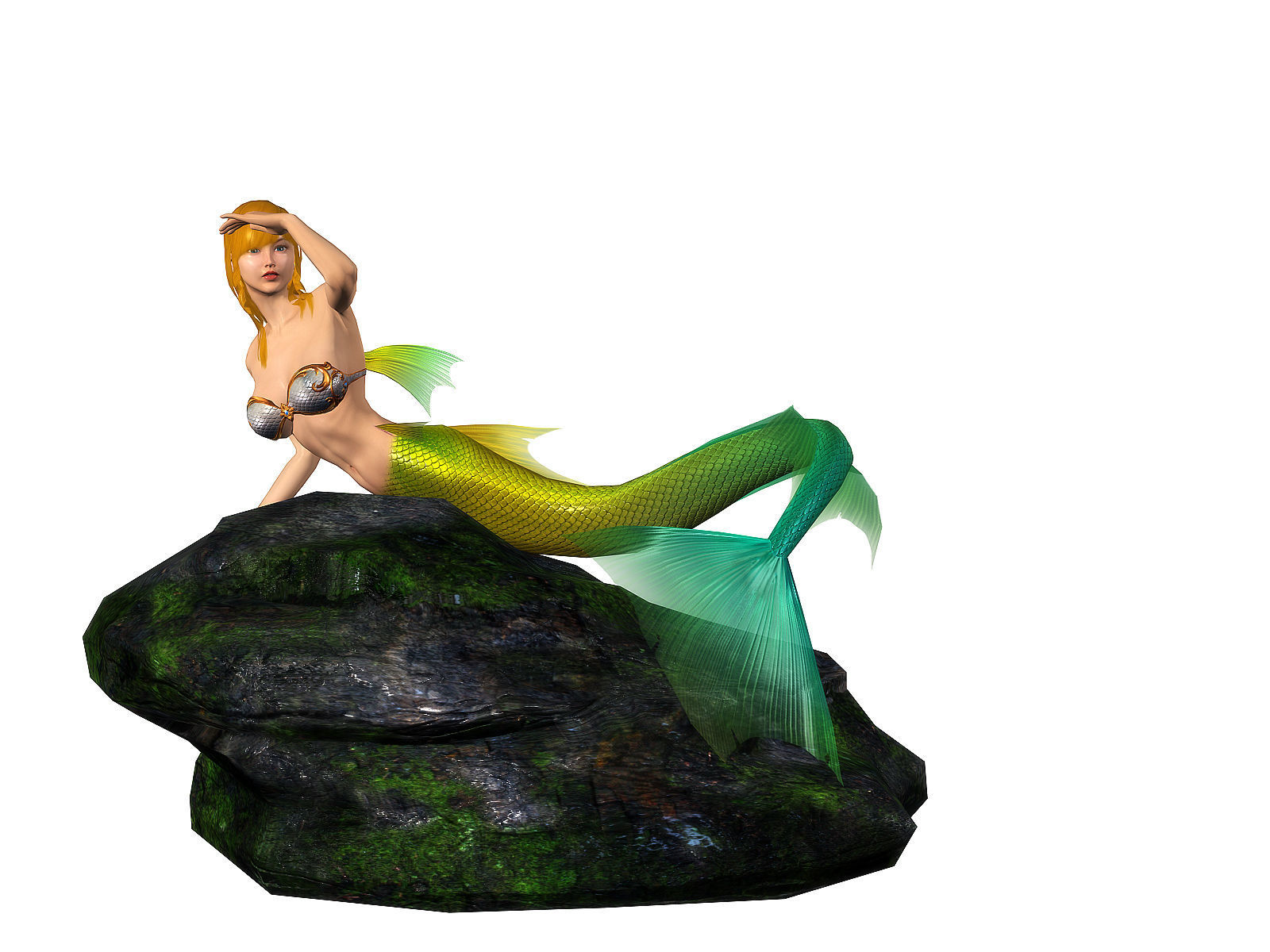 3Dfoin - Mermaid  Low-poly 3D model_15