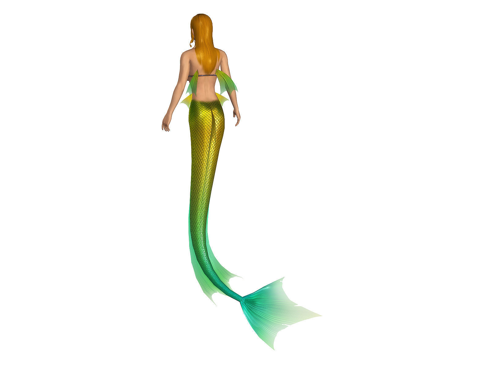 3Dfoin - Mermaid  Low-poly 3D model_4