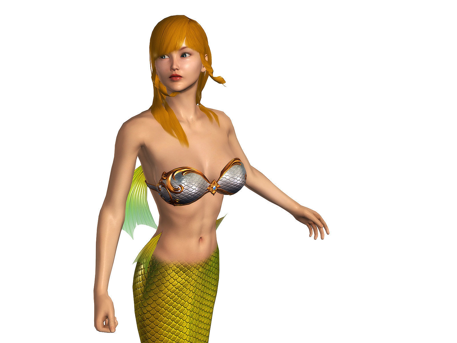 3Dfoin - Mermaid  Low-poly 3D model_9