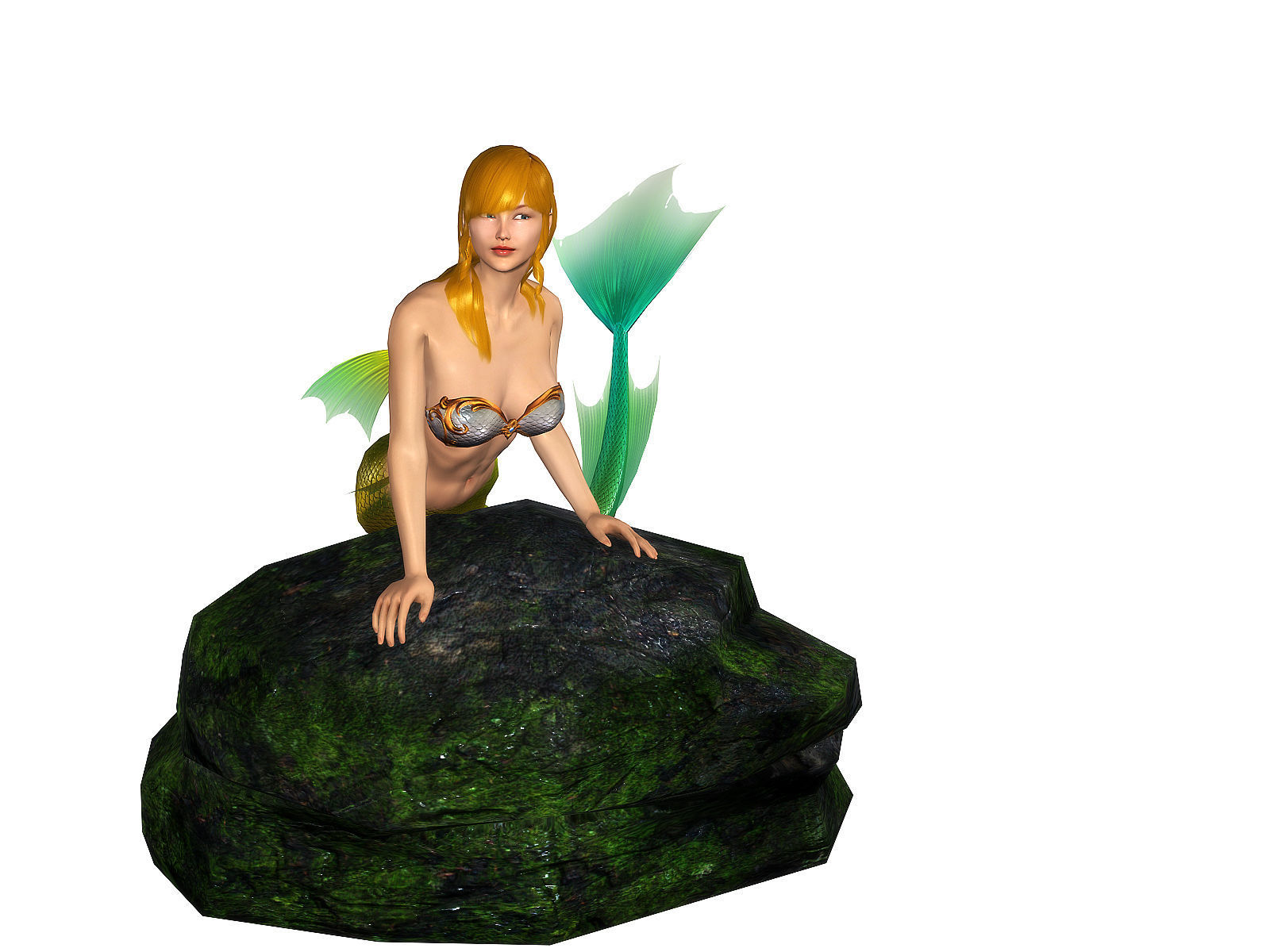3Dfoin - Mermaid  Low-poly 3D model_16