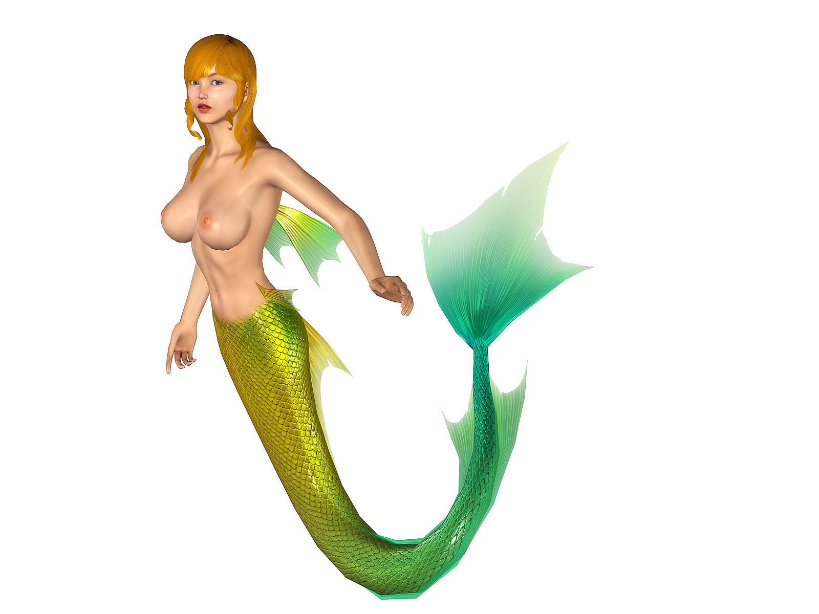 3Dfoin - Mermaid  Low-poly 3D model_10