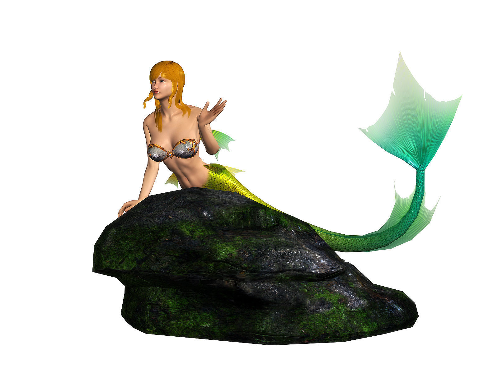 3Dfoin - Mermaid  Low-poly 3D model_17