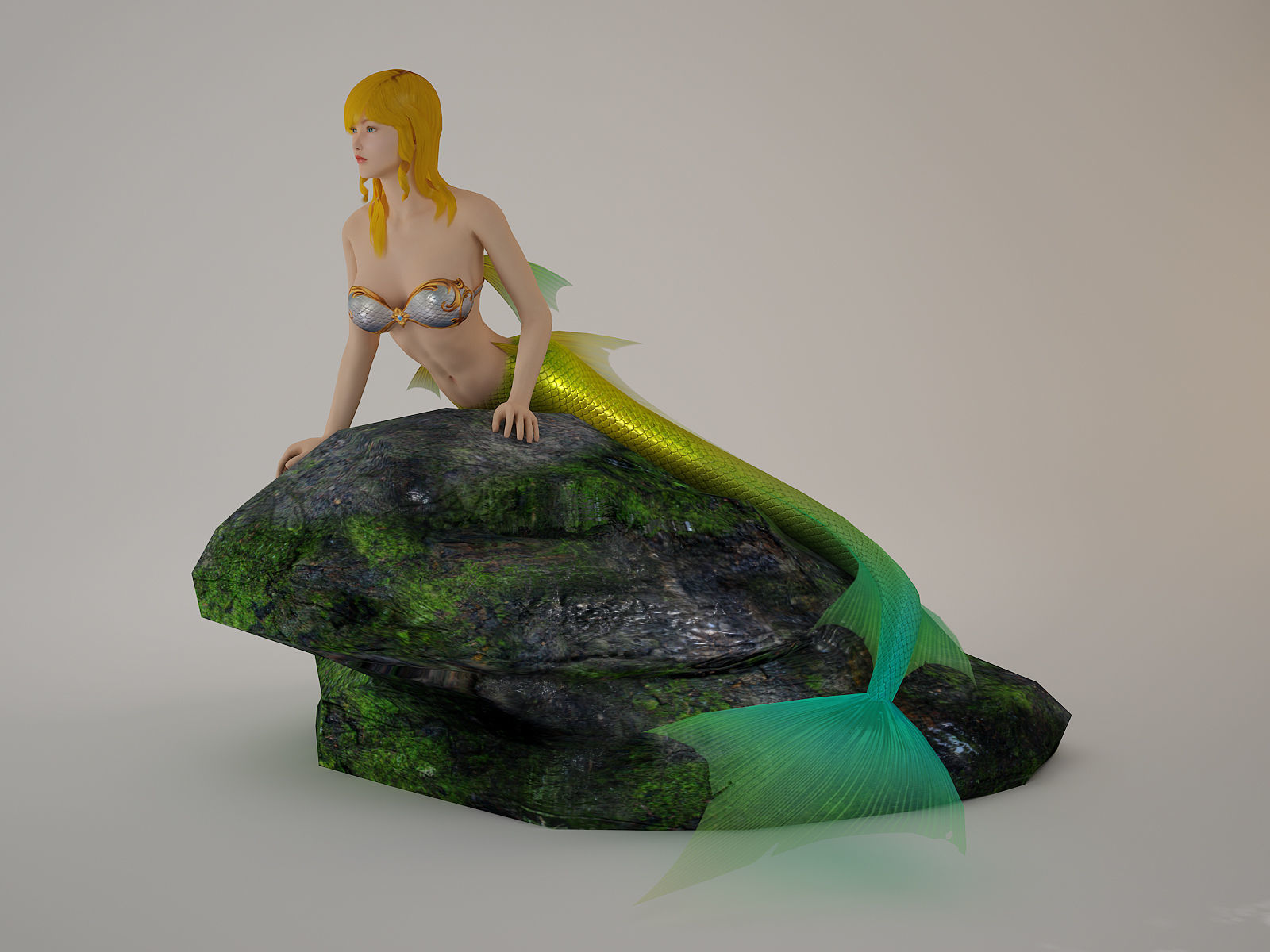 3Dfoin - Mermaid  Low-poly 3D model_14