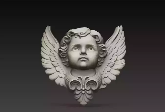 Cherub Angel Relief Baby Winged Sculpture