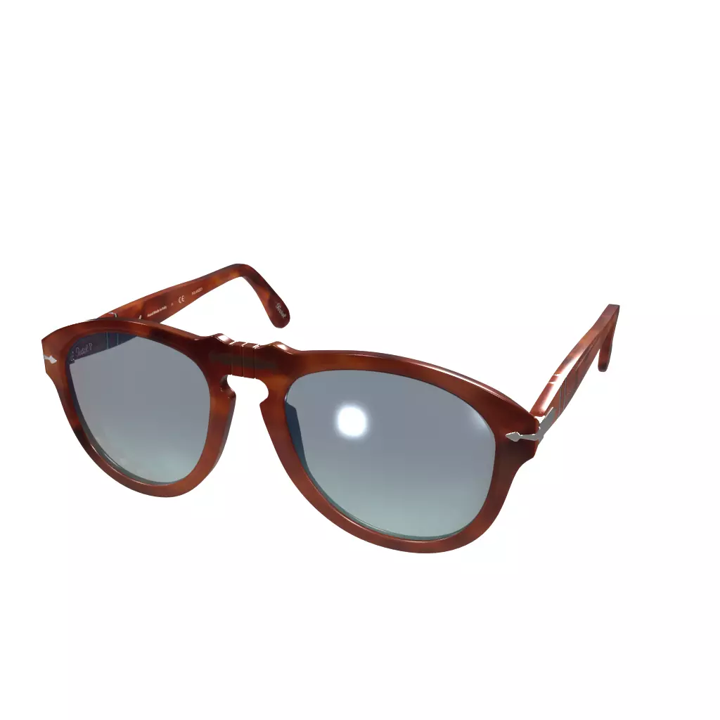 Persol 649 Polarized Light Blue Gradient Low-poly 3D model