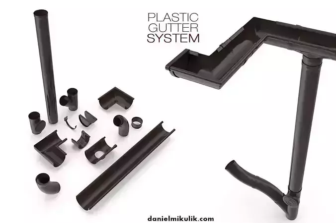 Plastic Gutter System 3D model