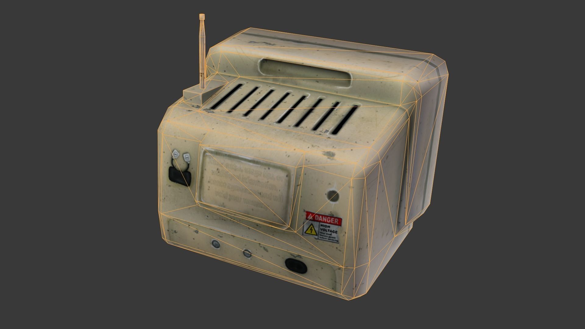Vintage TV Low-poly 3D model_5
