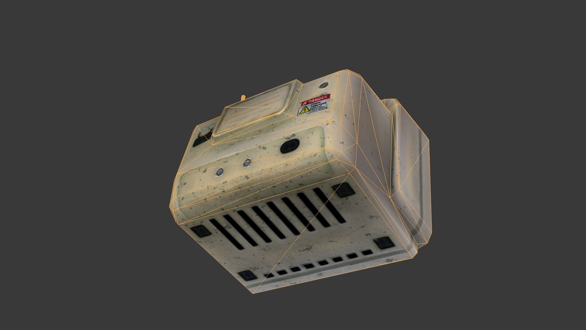 Vintage TV Low-poly 3D model_6