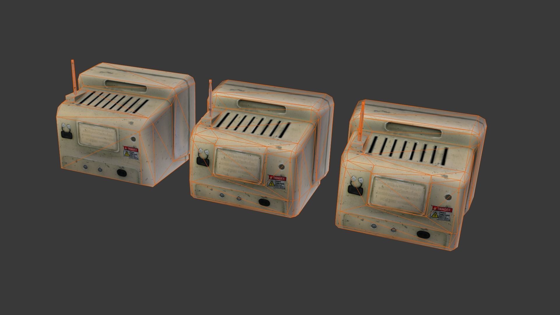 Vintage TV Low-poly 3D model_8
