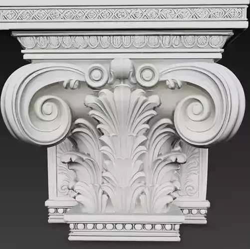 Corinthian Column Capital Ornament 3D Model STL Architecture