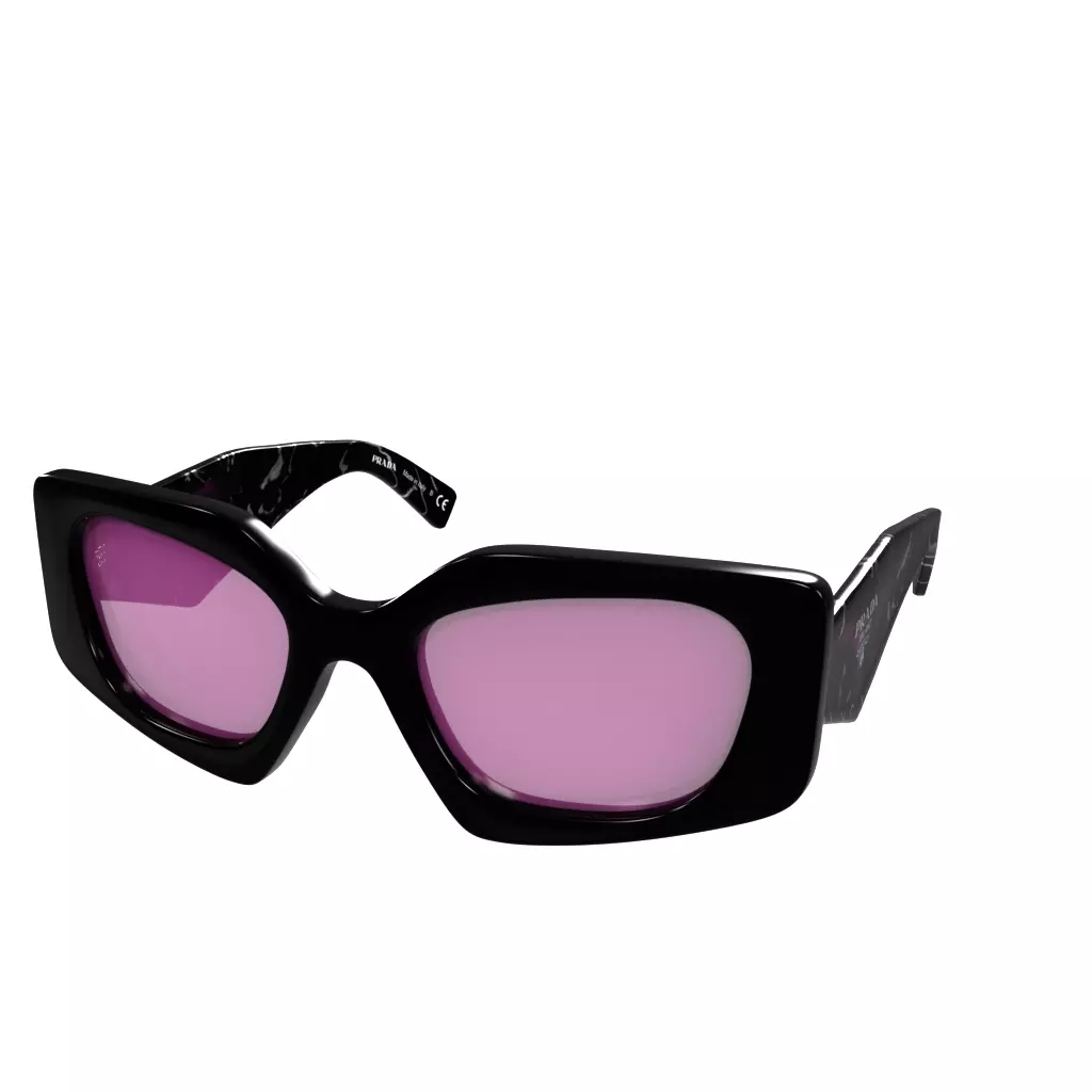 Prada spr15y Black Havana Fuxia Flash Low-poly 3D model