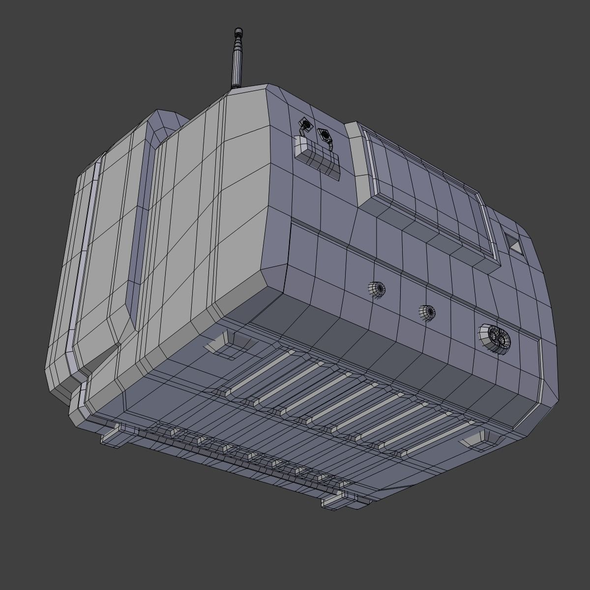 Vintage TV 2 3D model_4