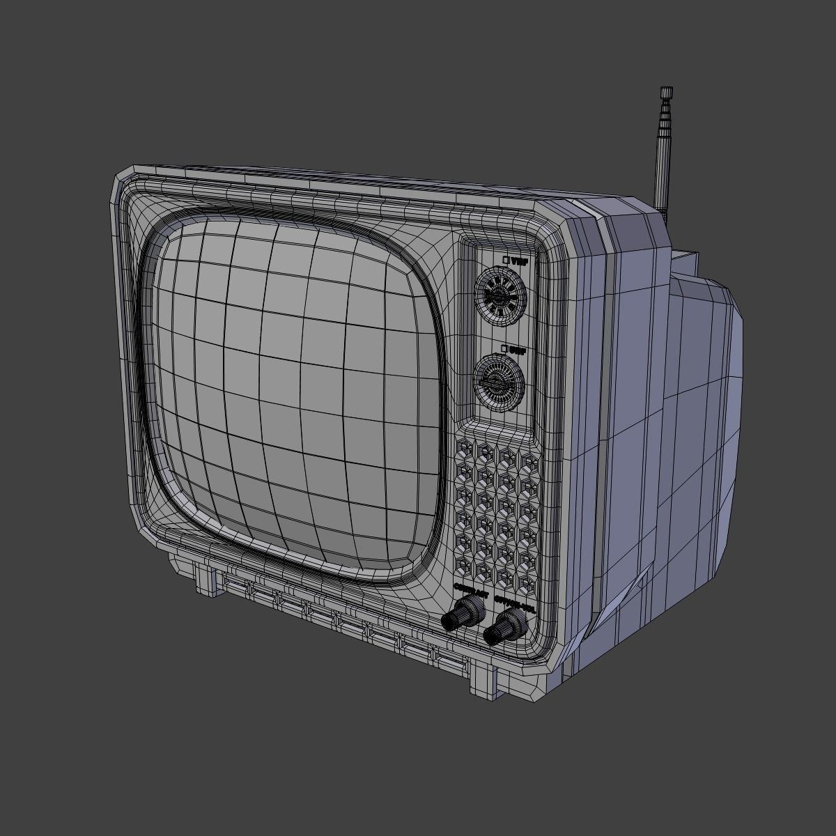 Vintage TV 2 3D model_5