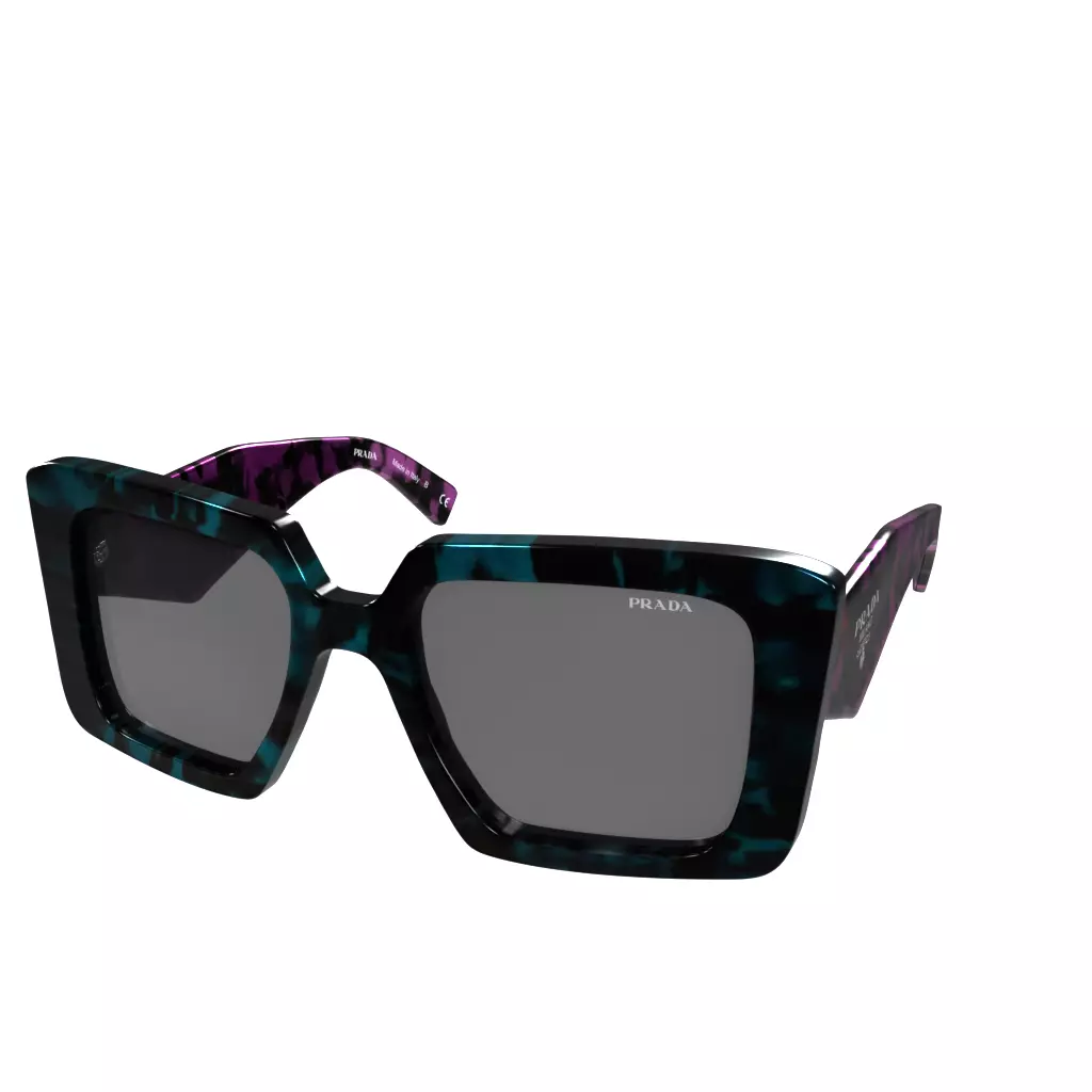 Prada spr23y Teal Turtoiseshell Slate Grey Low-poly 3D model