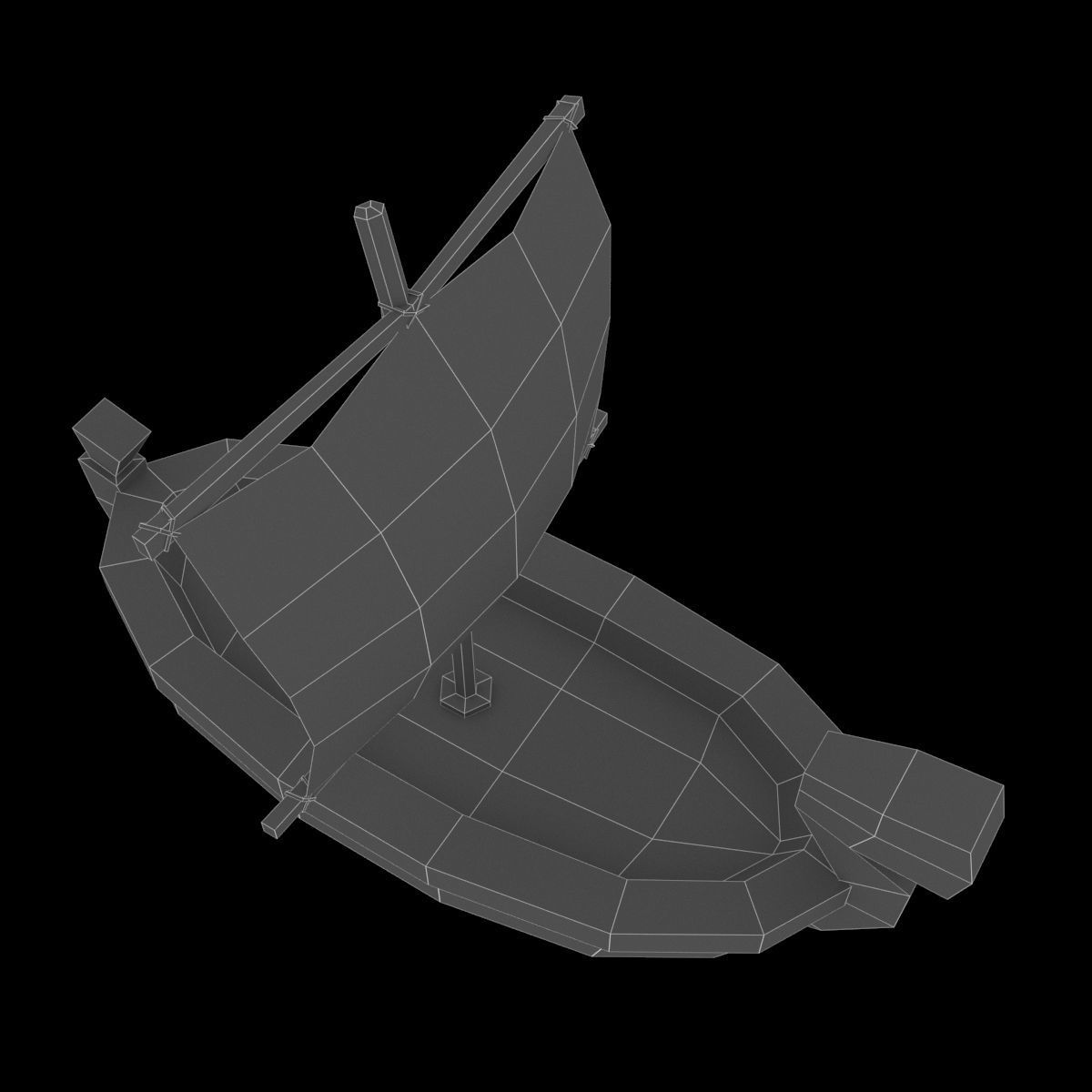 ship low poly viking Free low-poly 3D model_6