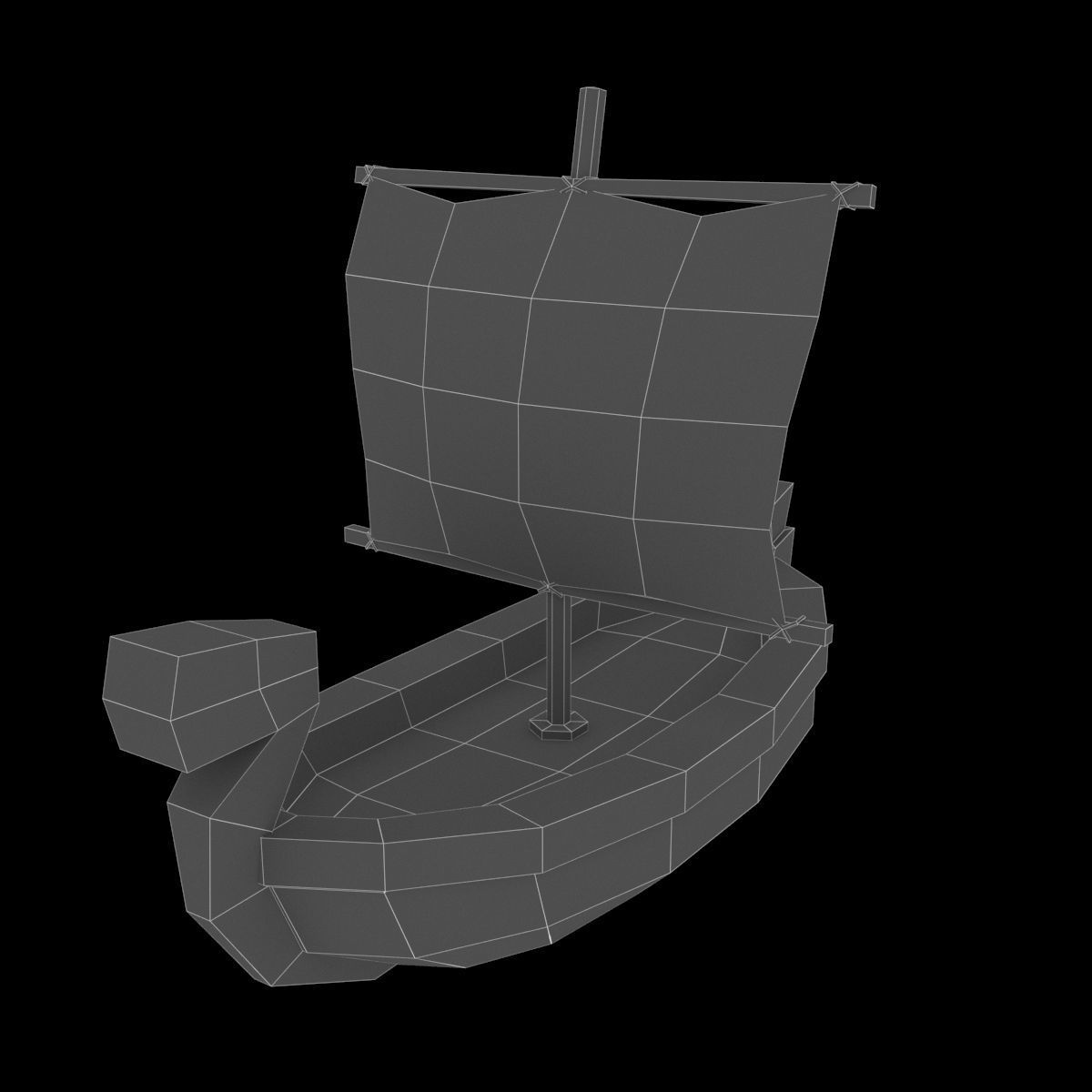 ship low poly viking Free low-poly 3D model_5