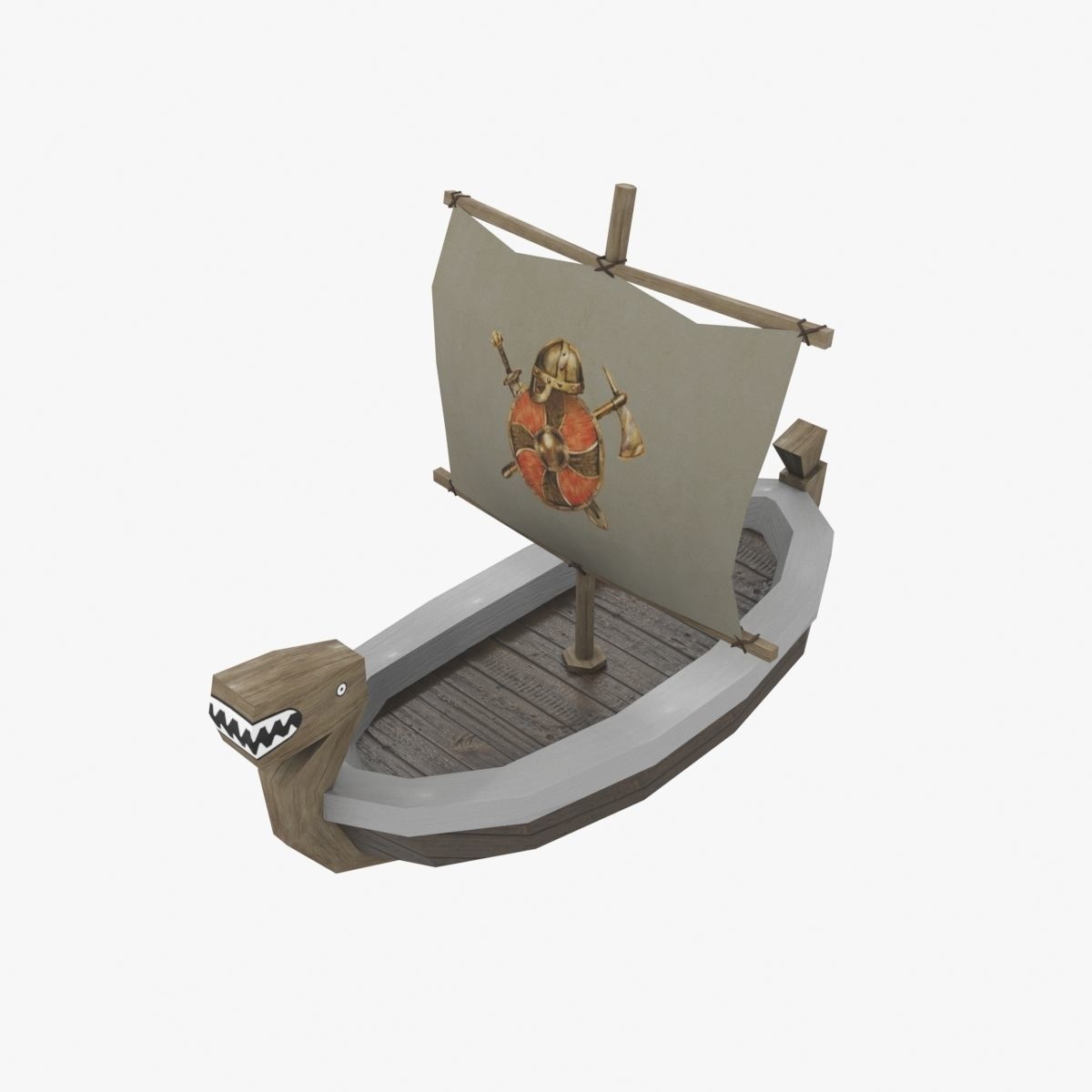 ship low poly viking Free low-poly 3D model_4