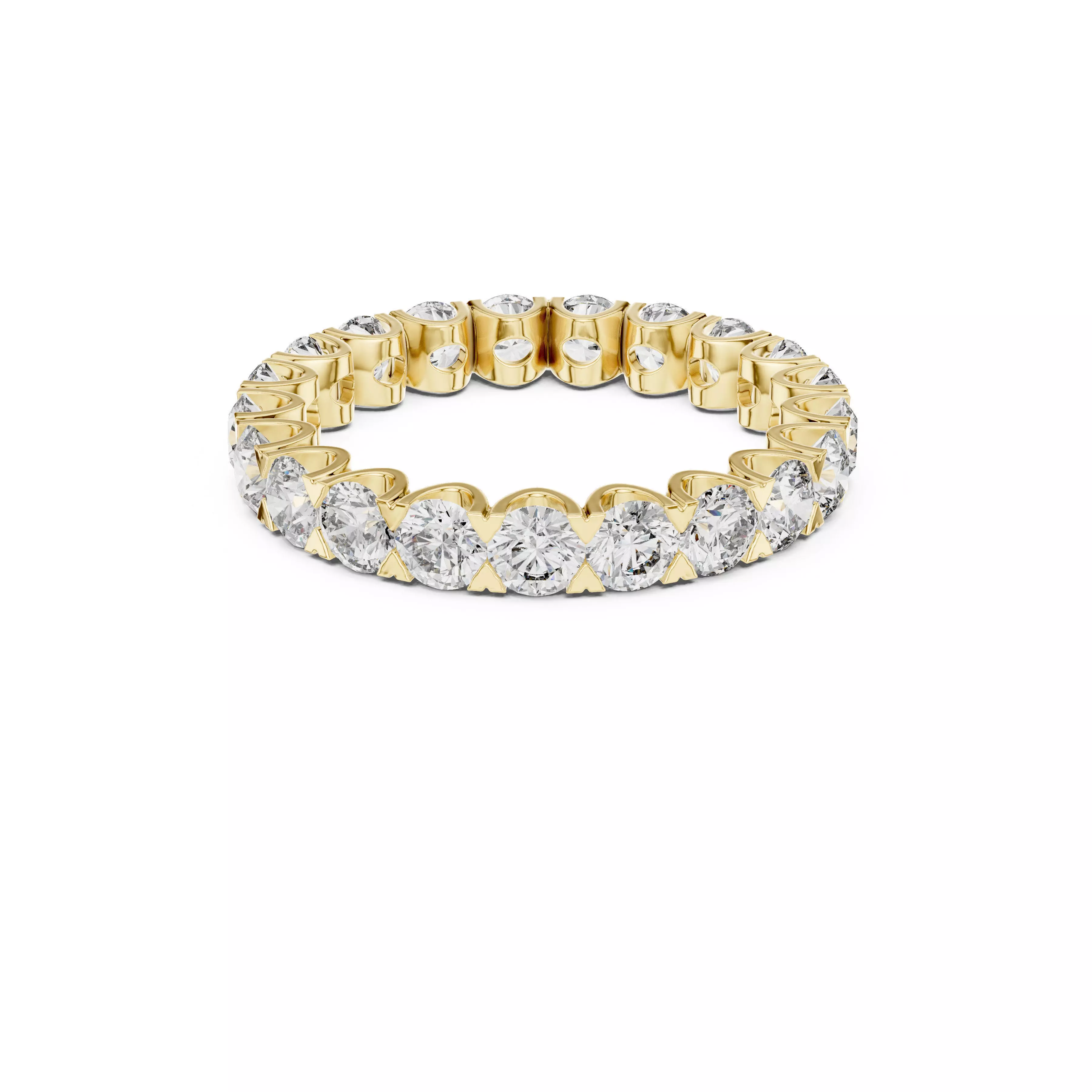 Round Diamond Eternity Ring Shared Prong Full Band CAD 3D print model