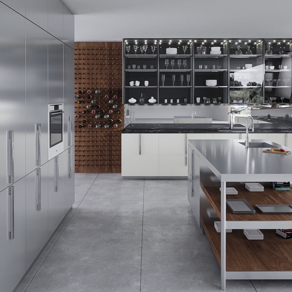 Kitchen Barrique Cucina in vetro 3D model_2