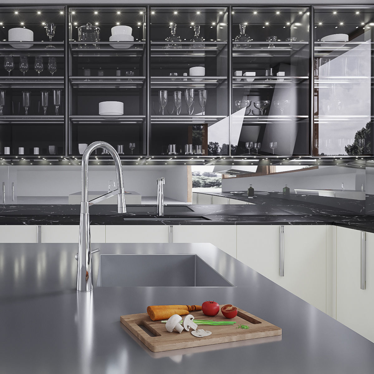 Kitchen Barrique Cucina in vetro 3D model_3