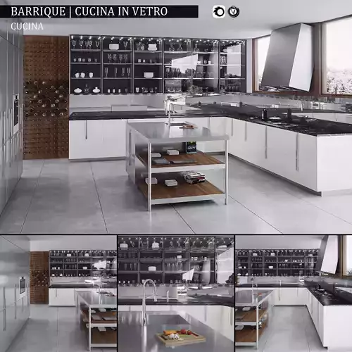 Kitchen Barrique Cucina in vetro 3D model