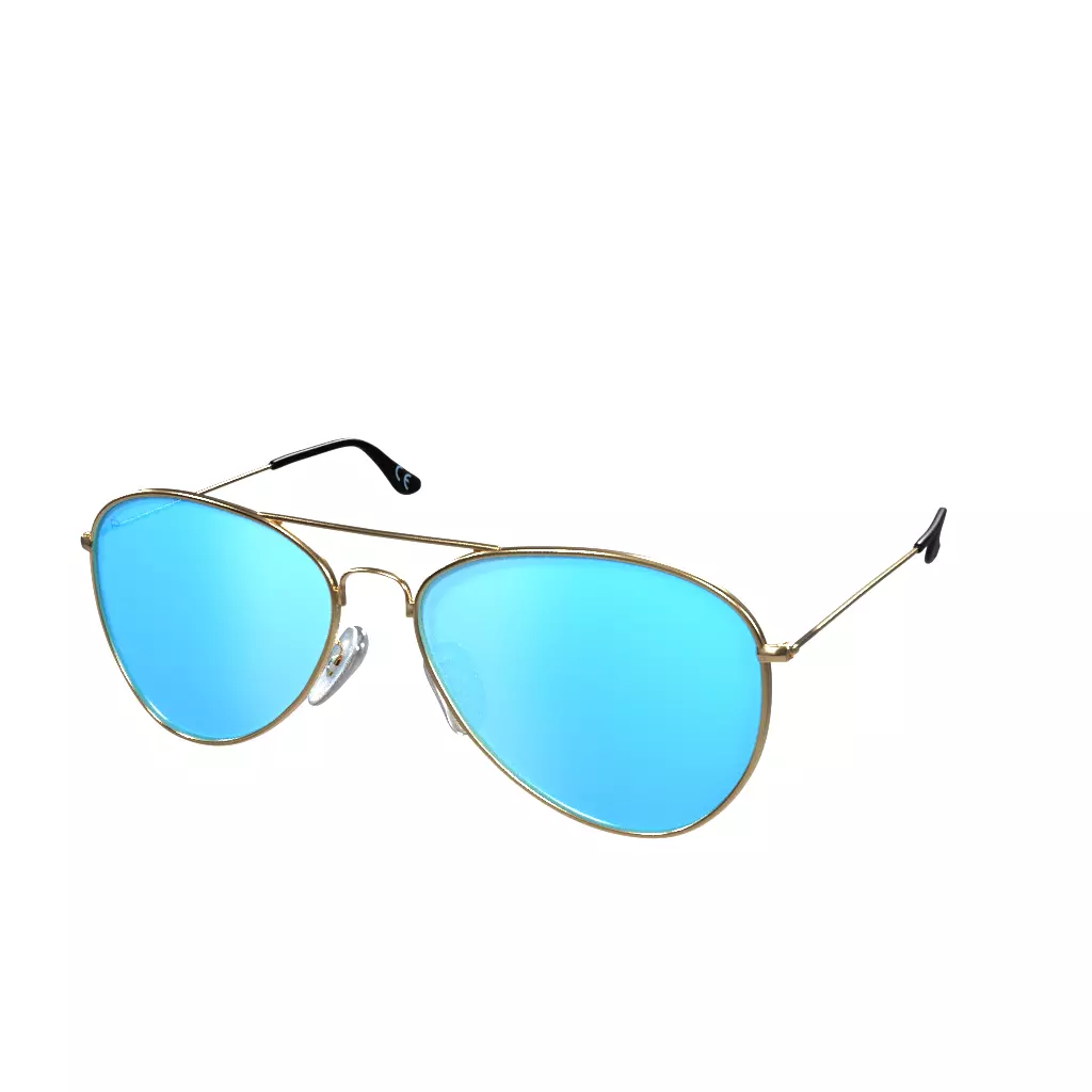 Prive Revaux the Commando 2 0 Champagne Gold Blue Mirror Low-poly 3D model