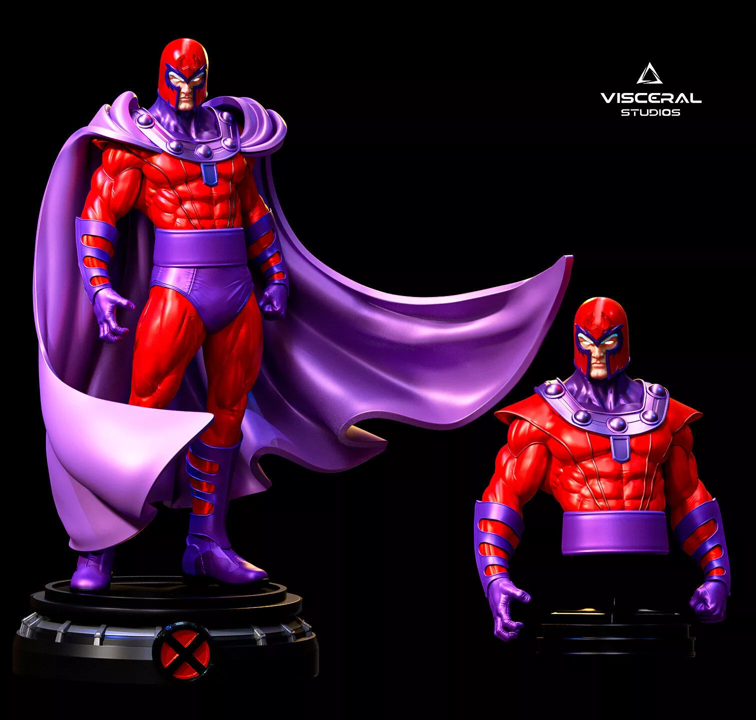Magneto Full Character and Bust STL 3D Print Model Marvel XMen 3D print model