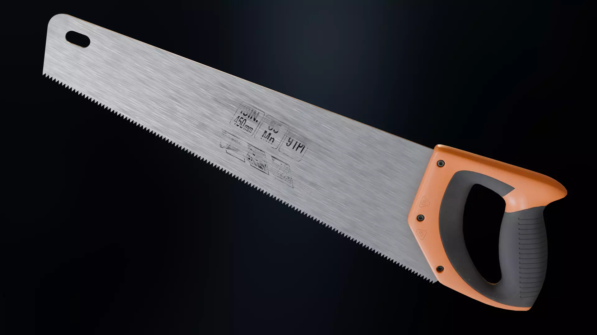 Modern Hand Saw Low-poly 3D model