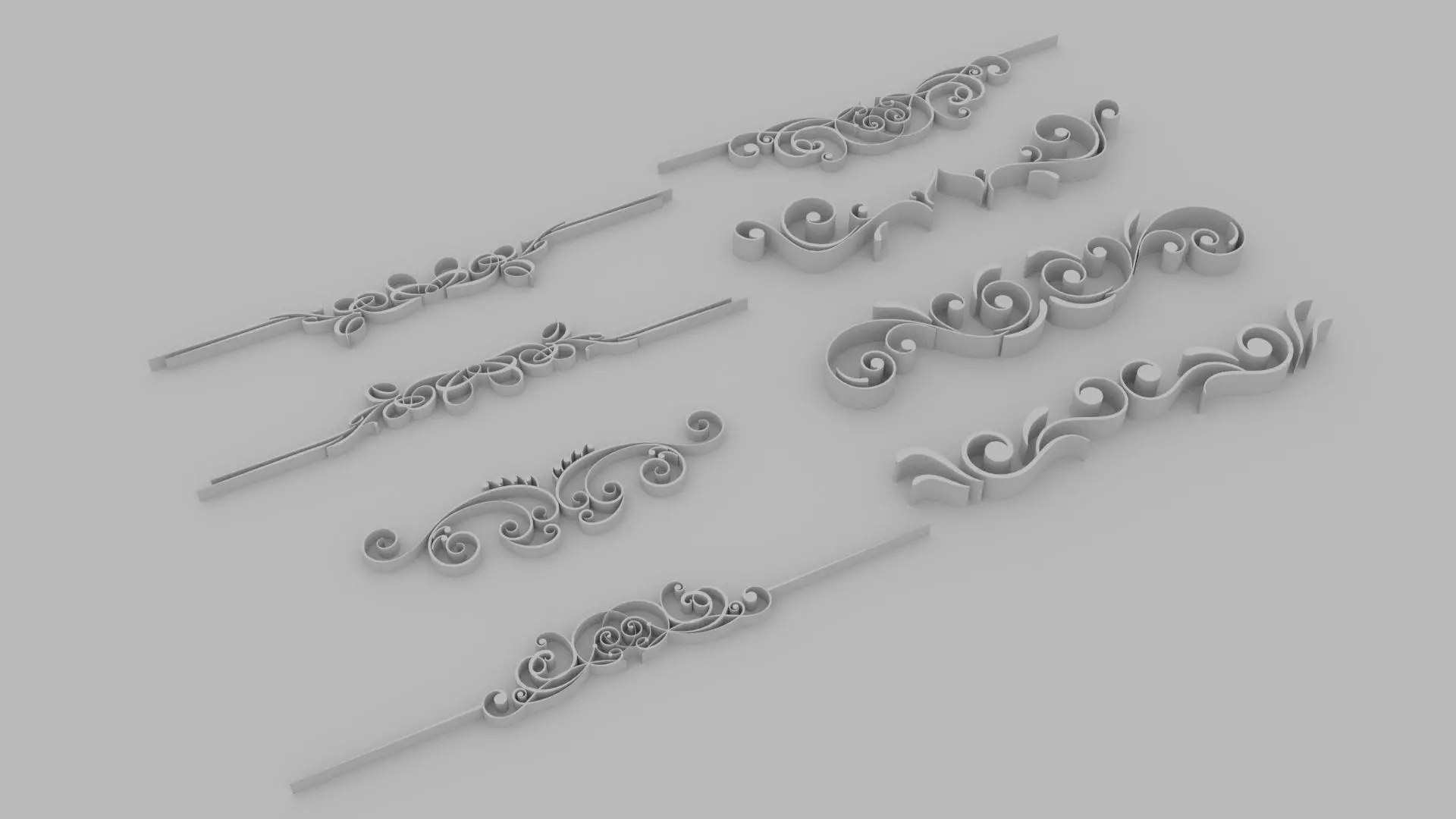 Ornate Divides 02 - Set of Printable 8 Varitions 3D print model
