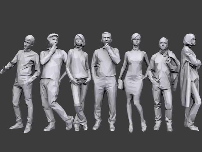 Lowpoly People Casual Pack Low-poly 3D model