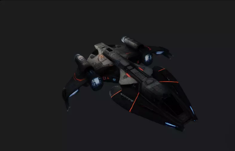 Space Fighter Spaceship 3D Model Game Ready 3D model