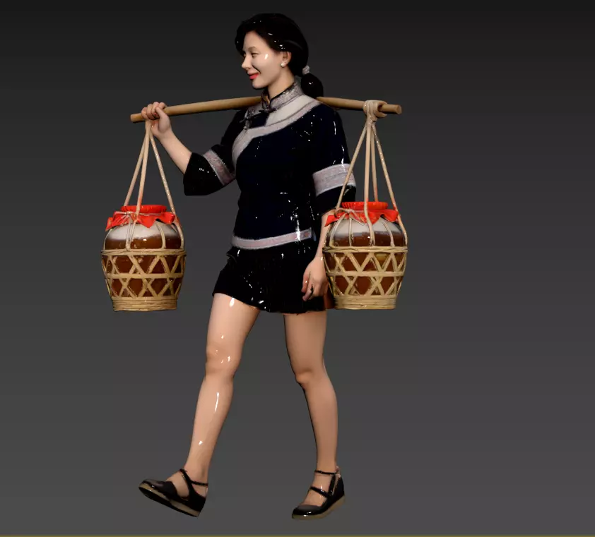 94- Yi Ethnic Minority Girls Send Wedding Gifts 3D model