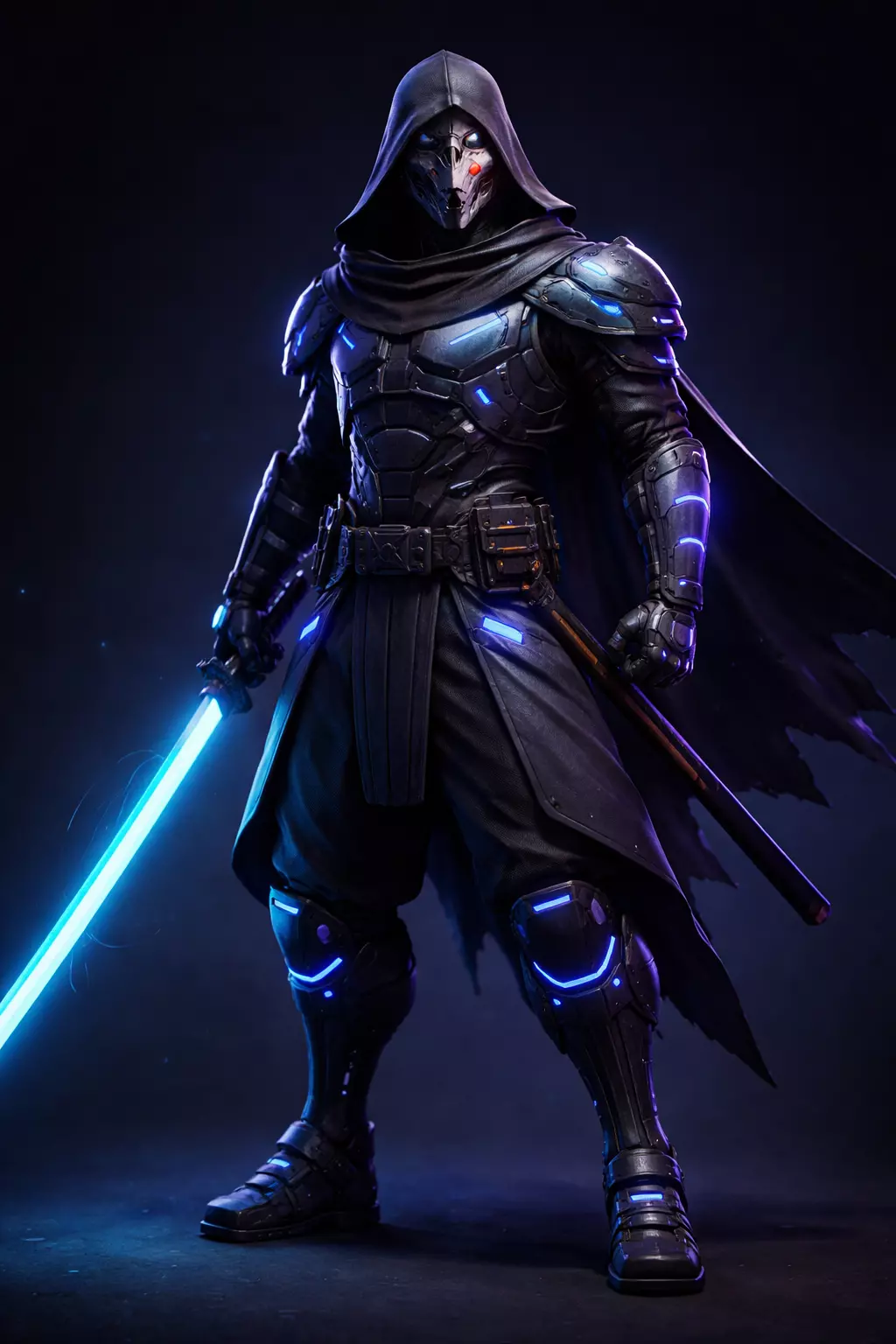 Void Samurai Cyberpunk Warrior 3D Character 3D print model